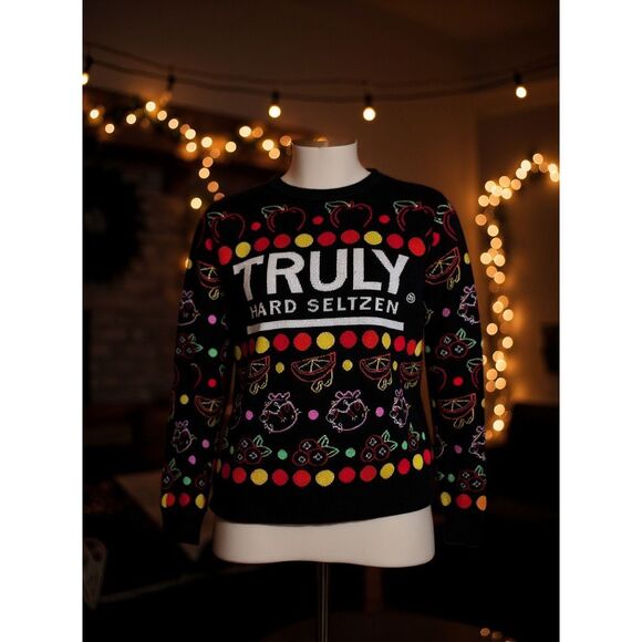 NWOT Fun Holiday Knit Truly Hard Seltzer Sweater Size Small - Picture 6 of 6